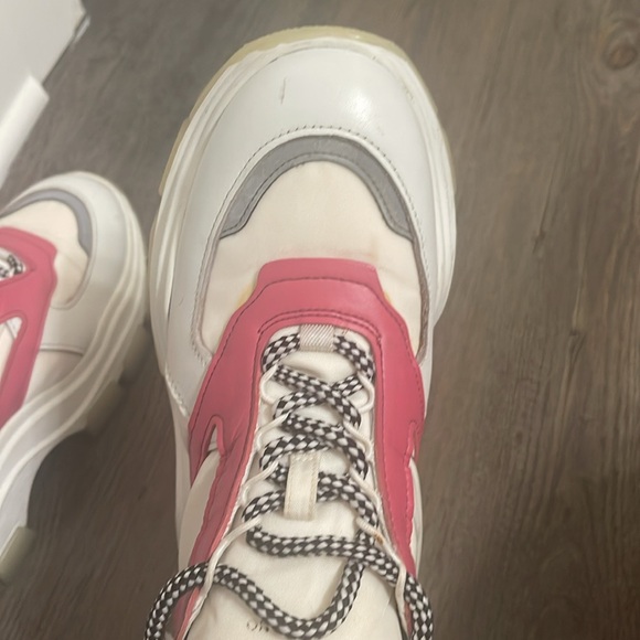 Prada Centaurus Leather Platform Trainers white and pink - Picture 12 of 16